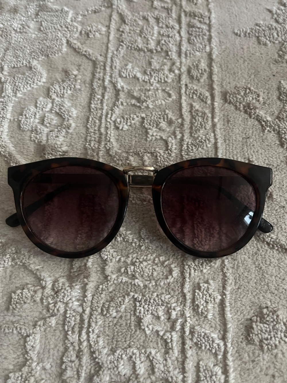 Tortoiseshell Round Women's Sunglasses - Brown Lenses
